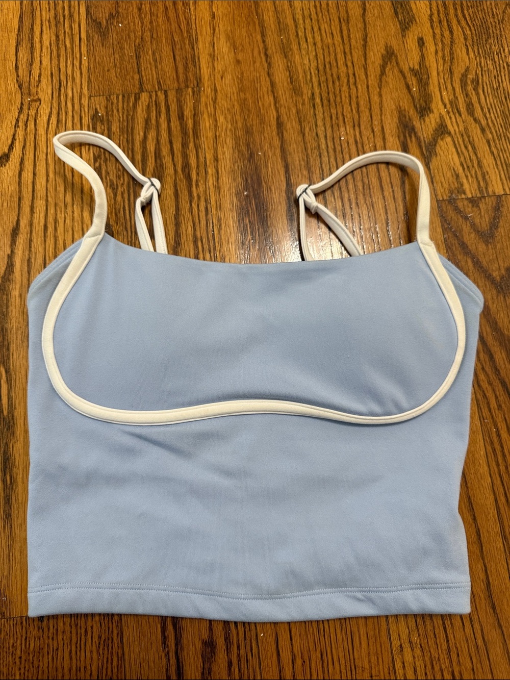 Gilly Hicks Light Blue Crop Tank with White Piping